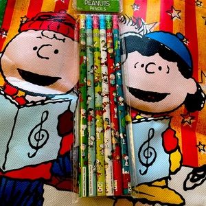 Peanuts Snoopy Bag Pencils Erasers Mini Notebook